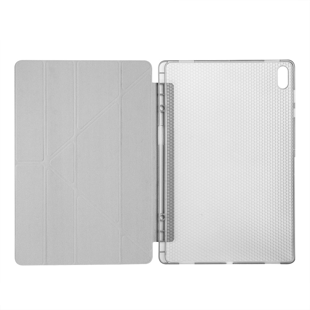 Galaxy Tab S11 Ultra Kılıf Tri Folding Kalem Bölmeli Standlı Kılıf Gri