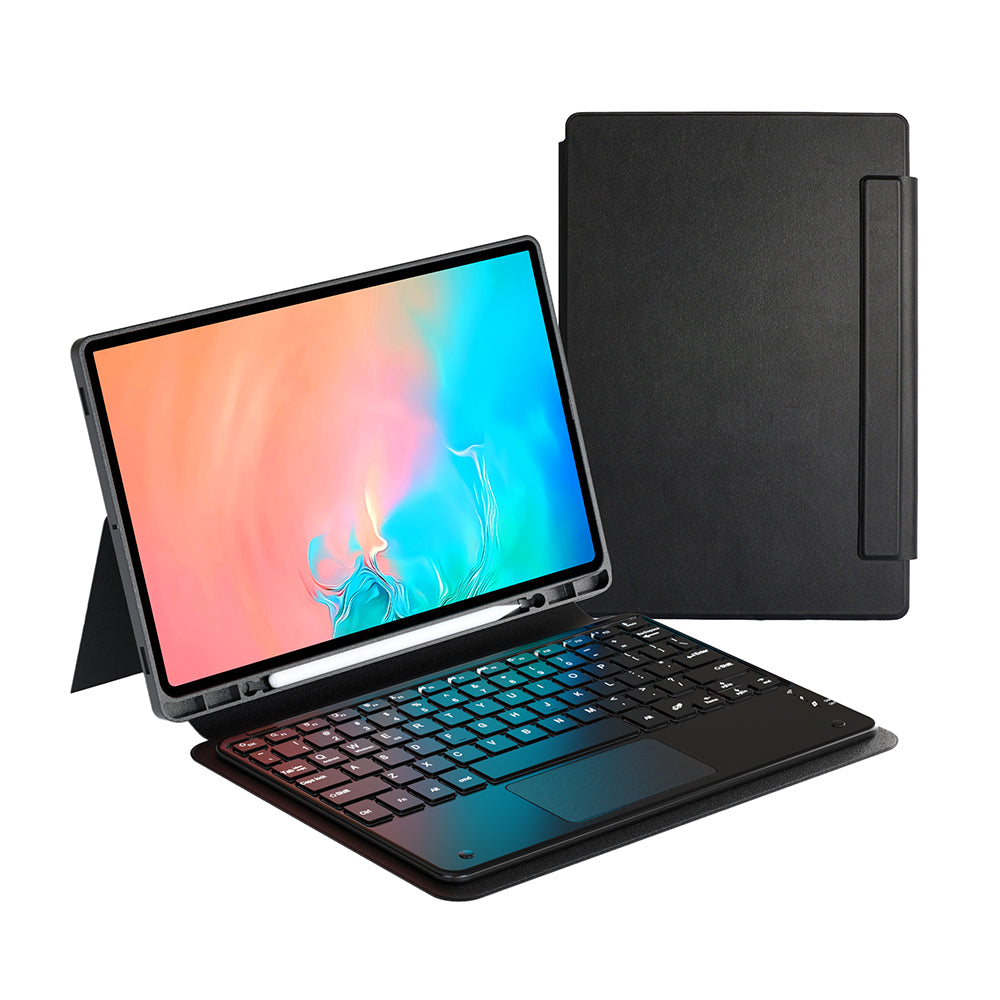 Galaxy Tab S11 Ultra Zore Border Keyboard Bluetooh Bağlantılı Standlı Klavyeli Tablet Kılıfı Siyah