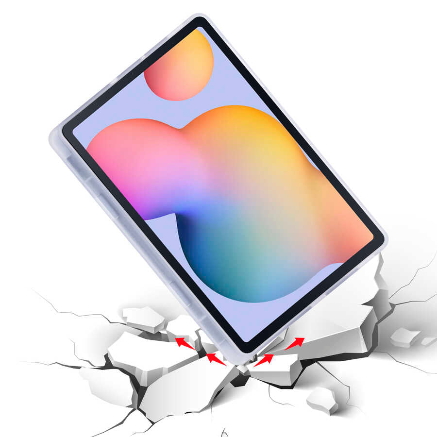 Galaxy Tab S6 Lite P610 Kılıf Zore Tri Folding Kalem Bölmeli Standlı Kılıf Kırmızı