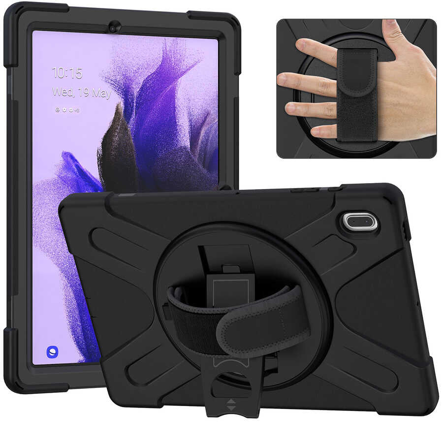 Galaxy Tab S7 FE LTE (T737-T736-T733-T730) Zore Defender Tablet Silikon Siyah