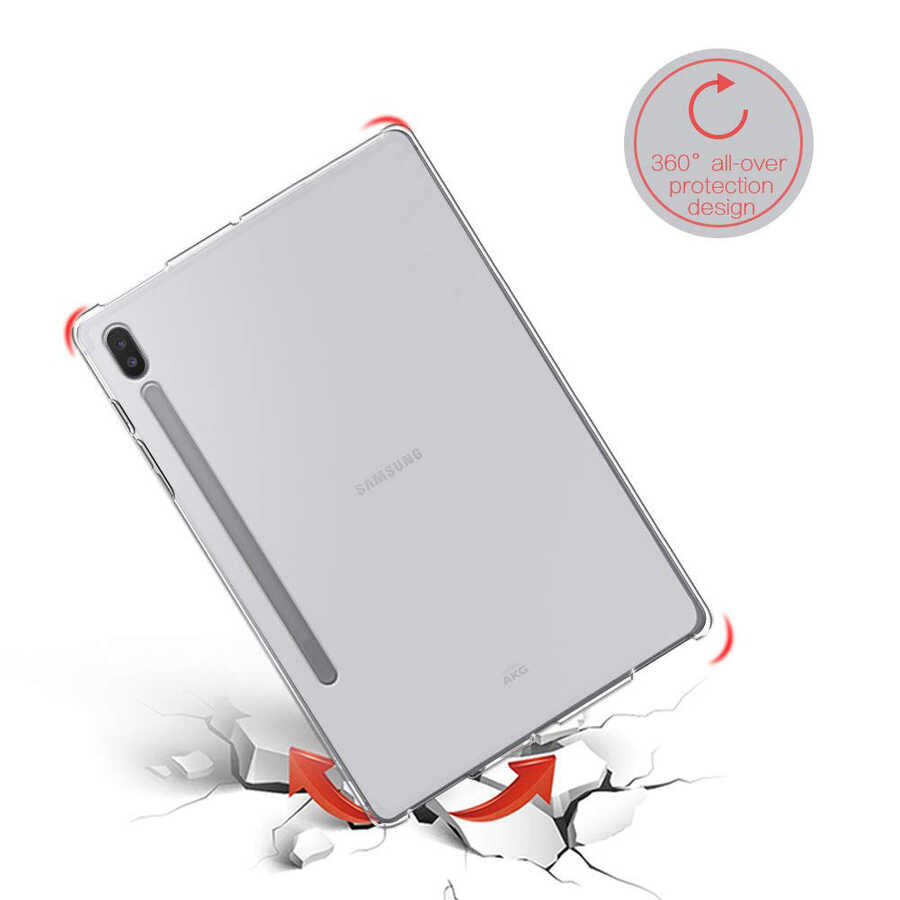 Galaxy Tab S7 Plus T970 Kılıf Zore Tablet Süper Silikon Kapak Renksiz