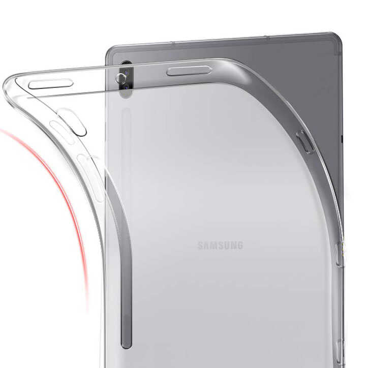 Galaxy Tab S7 Plus T970 Kılıf Zore Tablet Süper Silikon Kapak Renksiz