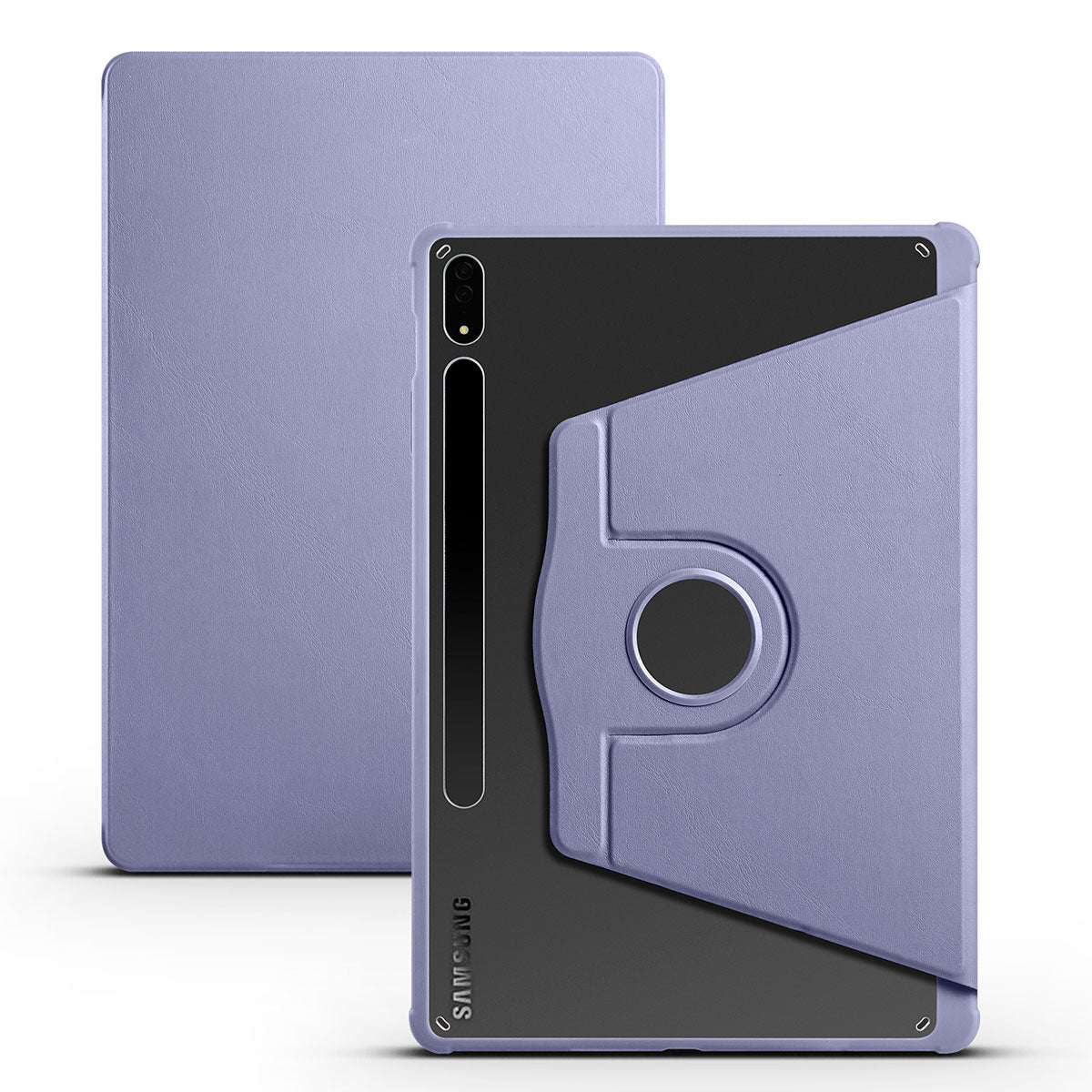 Galaxy Tab S7 Plus T970 Kılıf Zore Termik Kalem Bölmeli Dönebilen Standlı Kılıf Siyah