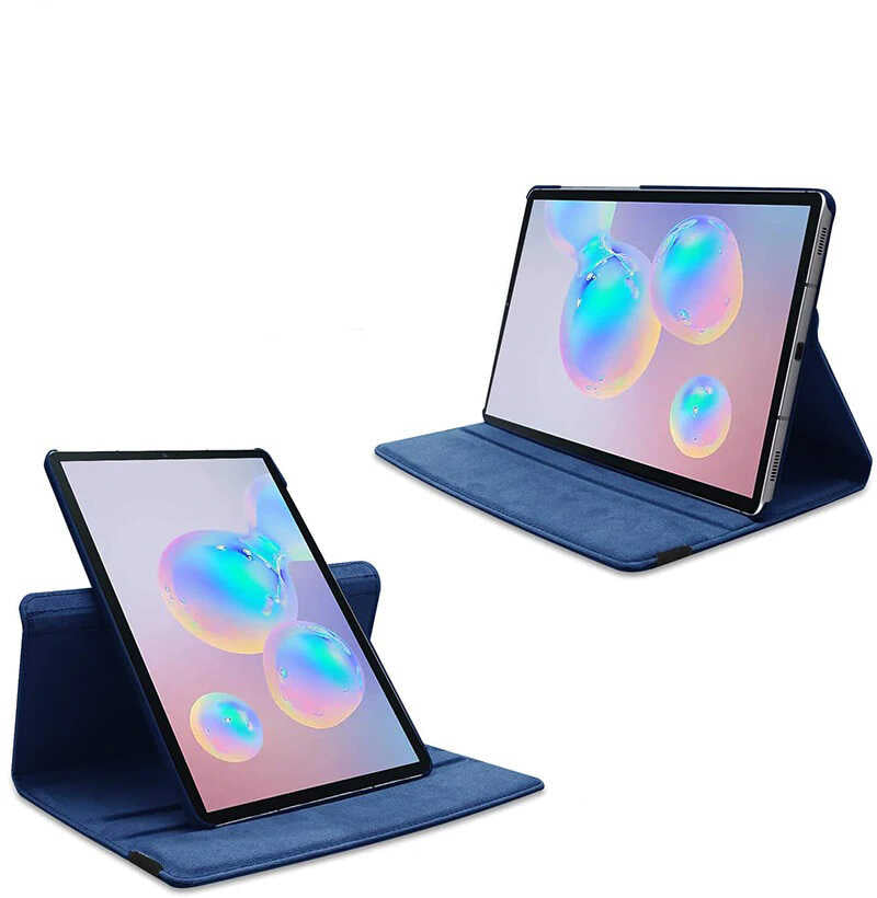 Galaxy Tab S7 Plus T970 Zore Dönebilen Standlı Kılıf Lacivert