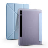 Galaxy Tab S7 T870 Kılıf Zore Tri Folding Kalem Bölmeli Standlı Kılıf Mavi