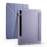 Galaxy Tab S7 T870 Kılıf Zore Tri Folding Kalem Bölmeli Standlı Kılıf Mor