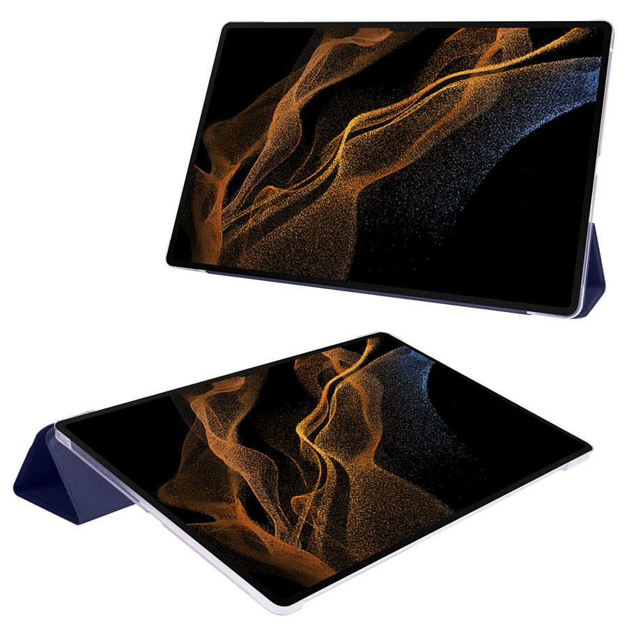 Galaxy Tab S8 Ultra SM-X900 Zore Smart Cover Standlı 1-1 Kılıf Rose Gold