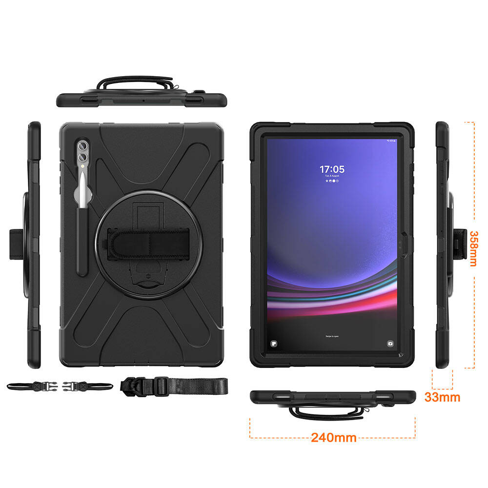 Galaxy Tab S8 Ultra Zore Defender Tablet Silikon Siyah