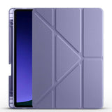 Galaxy Tab S9 FE Kılıf Zore Tri Folding Kalem Bölmeli Standlı Kılıf Mor