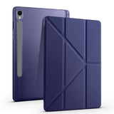 Galaxy Tab S9 FE Kılıf Zore Tri Folding Kalem Bölmeli Standlı Kılıf Siyah