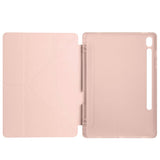 Galaxy Tab S9 FE Kılıf Zore Tri Folding Kalem Bölmeli Standlı Kılıf Siyah