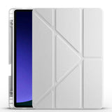 Galaxy Tab S9 FE Kılıf Zore Tri Folding Kalem Bölmeli Standlı Kılıf Gri
