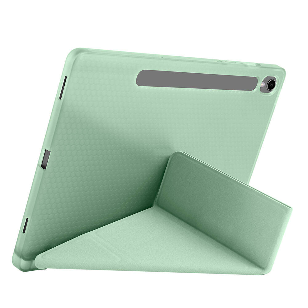 Galaxy Tab S9 FE Kılıf Zore Tri Folding Kalem Bölmeli Standlı Kılıf Siyah