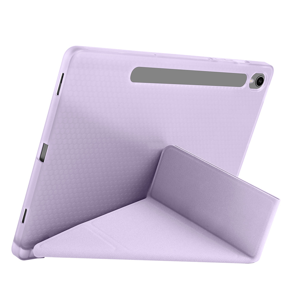 Galaxy Tab S9 FE Kılıf Zore Tri Folding Kalem Bölmeli Standlı Kılıf Siyah