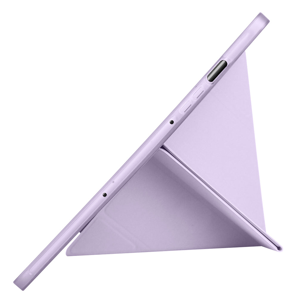 Galaxy Tab S9 FE Kılıf Zore Tri Folding Kalem Bölmeli Standlı Kılıf Siyah