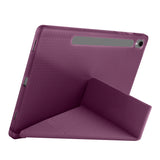 Galaxy Tab S9 FE Kılıf Zore Tri Folding Kalem Bölmeli Standlı Kılıf Mürdüm