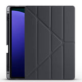 Galaxy Tab S9 FE Plus Kılıf Zore Tri Folding Kalem Bölmeli Standlı Kılıf Mor