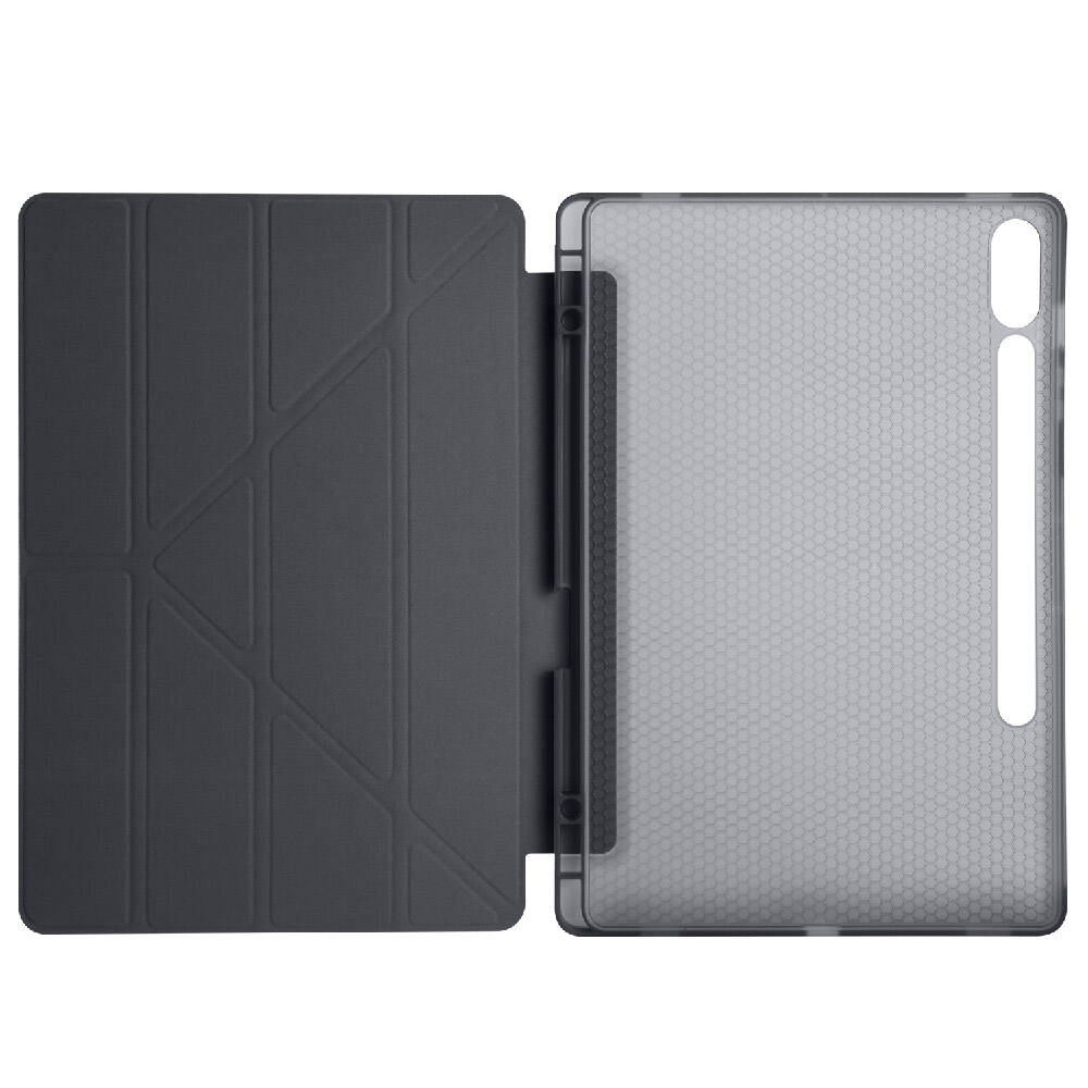 Galaxy Tab S9 FE Plus Kılıf Zore Tri Folding Kalem Bölmeli Standlı Kılıf Mor