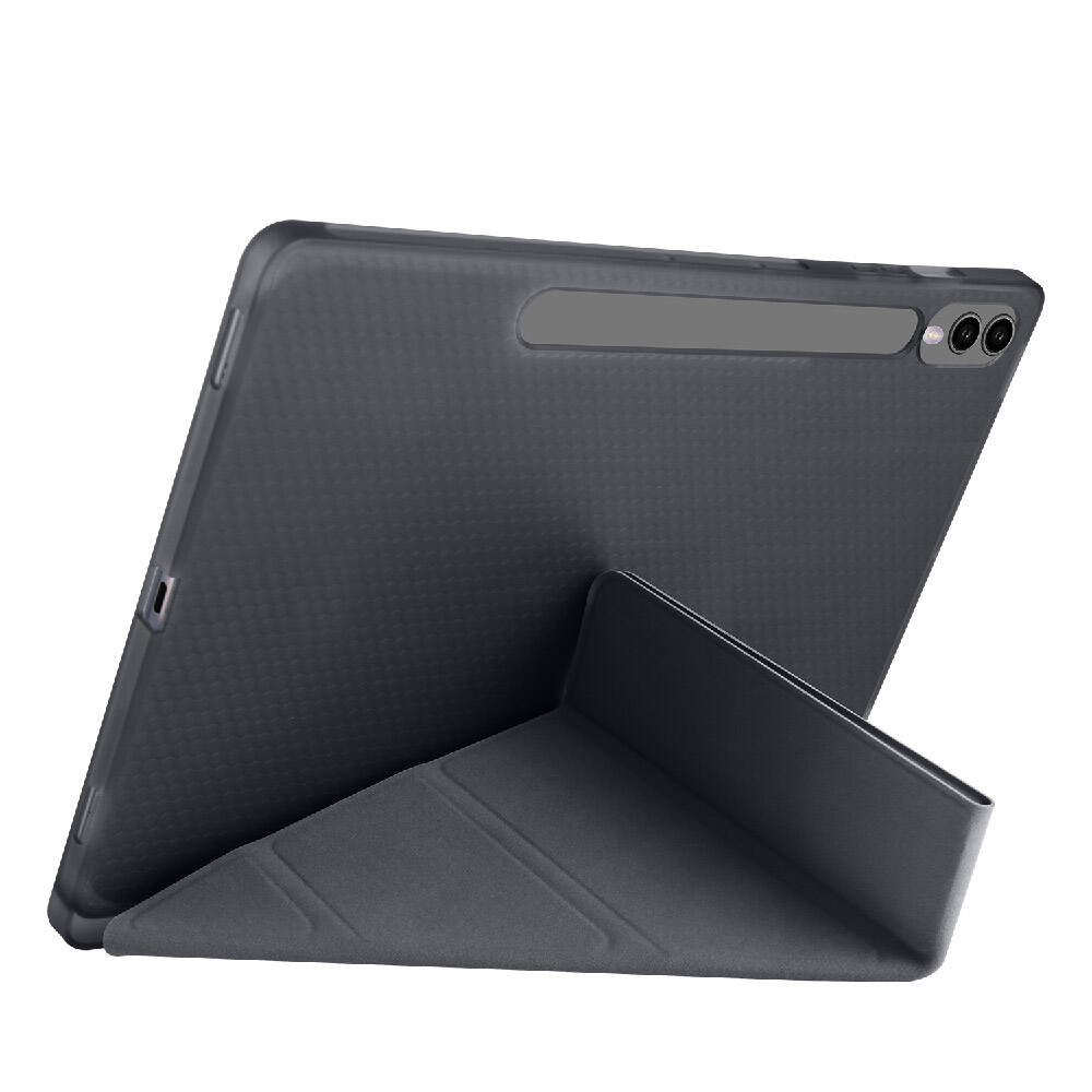 Galaxy Tab S9 FE Plus Kılıf Zore Tri Folding Kalem Bölmeli Standlı Kılıf Mor