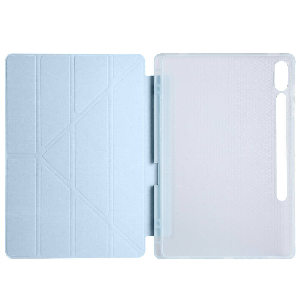Galaxy Tab S9 FE Plus Kılıf Zore Tri Folding Kalem Bölmeli Standlı Kılıf Mor