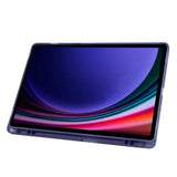 Galaxy Tab S9 FE Plus Kılıf Zore Tri Folding Kalem Bölmeli Standlı Kılıf Mor