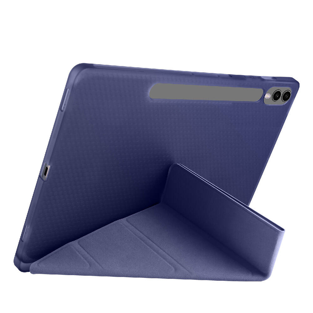 Galaxy Tab S9 FE Plus Kılıf Zore Tri Folding Kalem Bölmeli Standlı Kılıf Mor