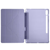 Galaxy Tab S9 FE Plus Kılıf Zore Tri Folding Kalem Bölmeli Standlı Kılıf Mor