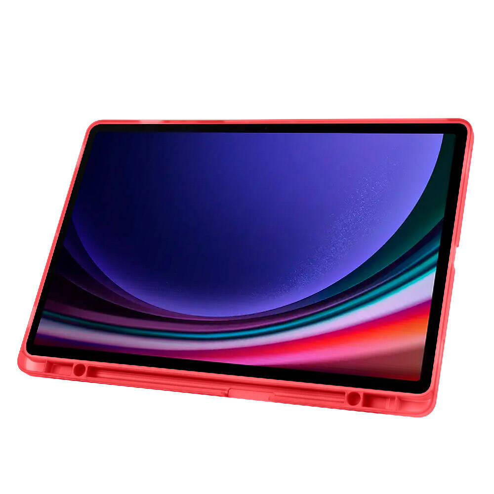 Galaxy Tab S9 FE Plus Kılıf Zore Tri Folding Kalem Bölmeli Standlı Kılıf Mor