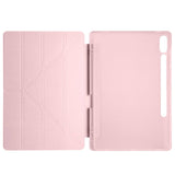 Galaxy Tab S9 FE Plus Kılıf Zore Tri Folding Kalem Bölmeli Standlı Kılıf Mor