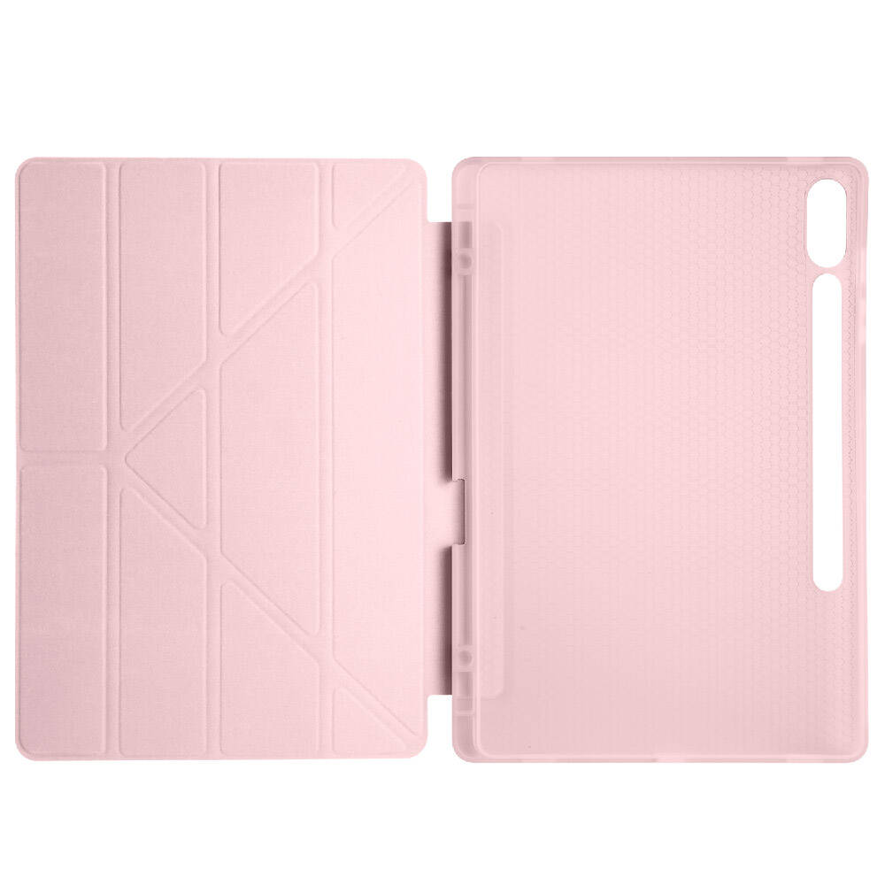 Galaxy Tab S9 FE Plus Kılıf Zore Tri Folding Kalem Bölmeli Standlı Kılıf Mor