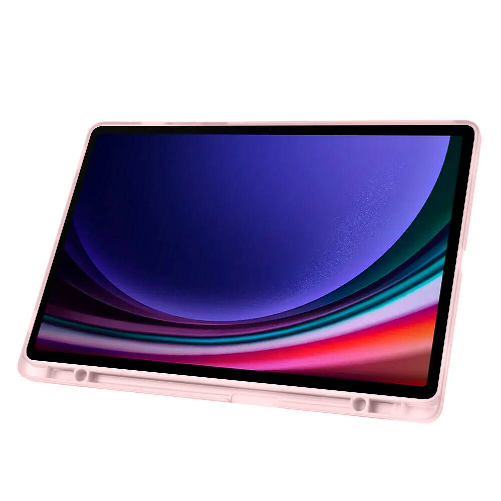 Galaxy Tab S9 FE Plus Kılıf Zore Tri Folding Kalem Bölmeli Standlı Kılıf Mor