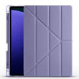Galaxy Tab S9 FE Plus Kılıf Zore Tri Folding Kalem Bölmeli Standlı Kılıf Mor