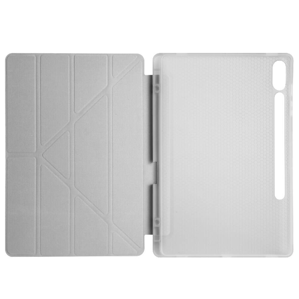 Galaxy Tab S9 FE Plus Kılıf Zore Tri Folding Kalem Bölmeli Standlı Kılıf Mor