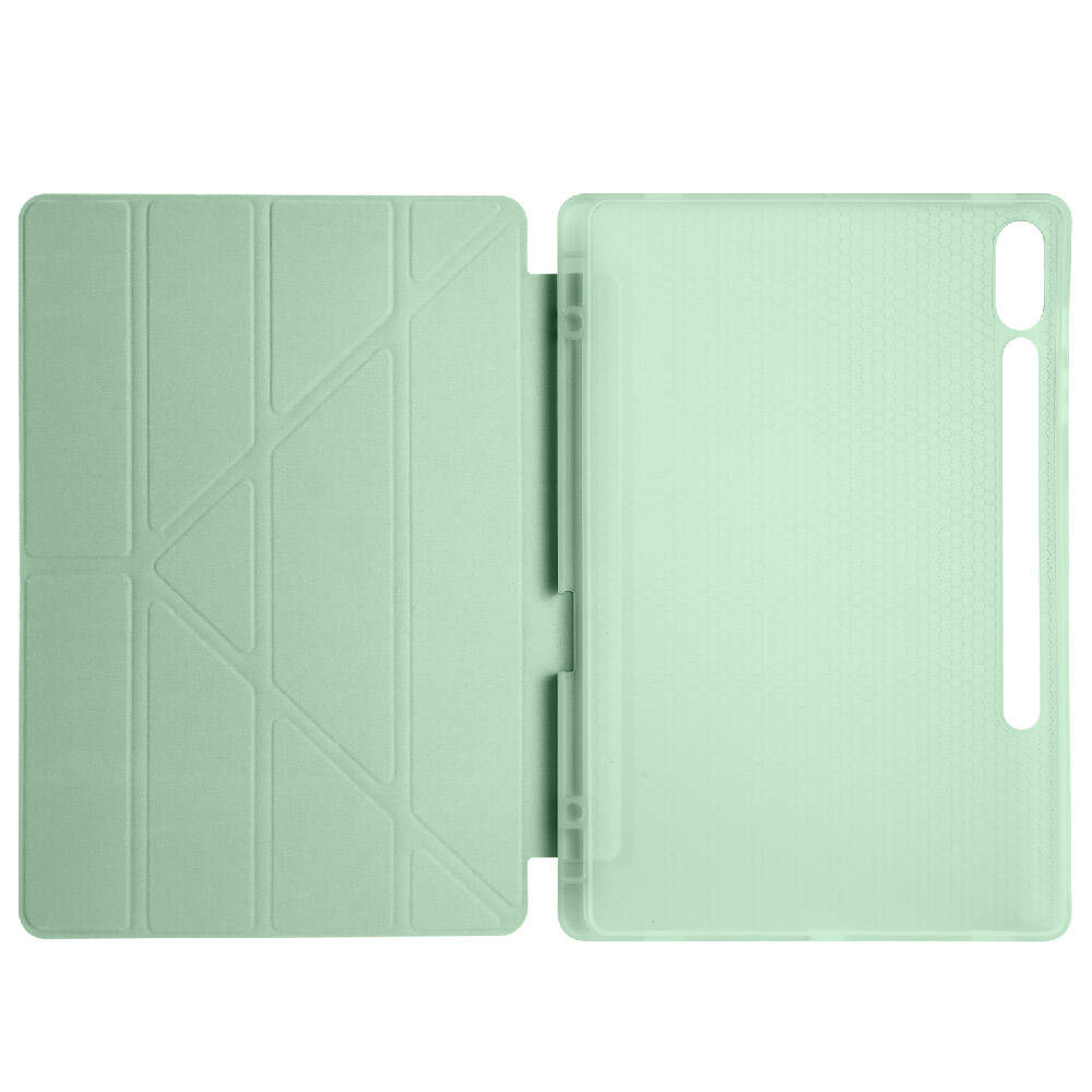 Galaxy Tab S9 FE Plus Kılıf Zore Tri Folding Kalem Bölmeli Standlı Kılıf Mor
