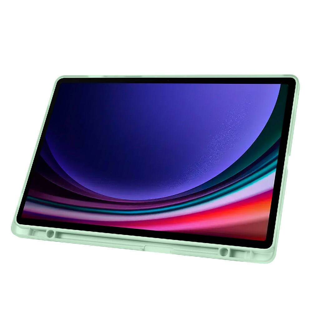Galaxy Tab S9 FE Plus Kılıf Zore Tri Folding Kalem Bölmeli Standlı Kılıf Kırmızı