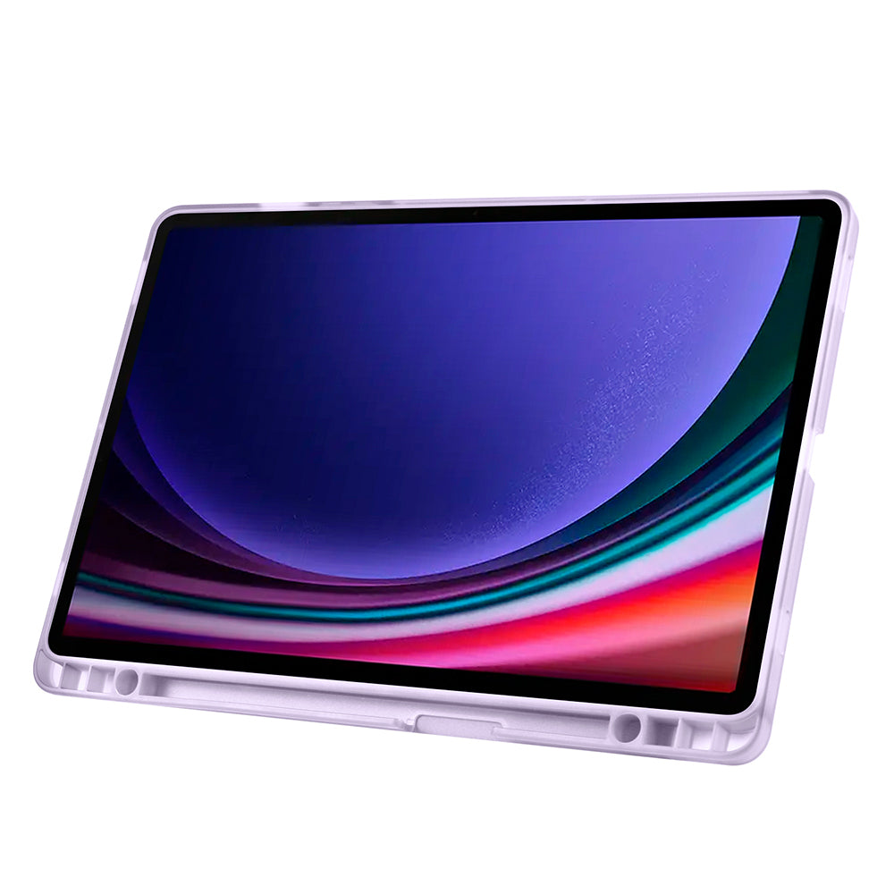 Galaxy Tab S9 FE Plus Kılıf Zore Tri Folding Kalem Bölmeli Standlı Kılıf Kırmızı