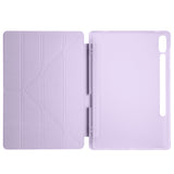 Galaxy Tab S9 FE Plus Kılıf Zore Tri Folding Kalem Bölmeli Standlı Kılıf Açık Yeşil