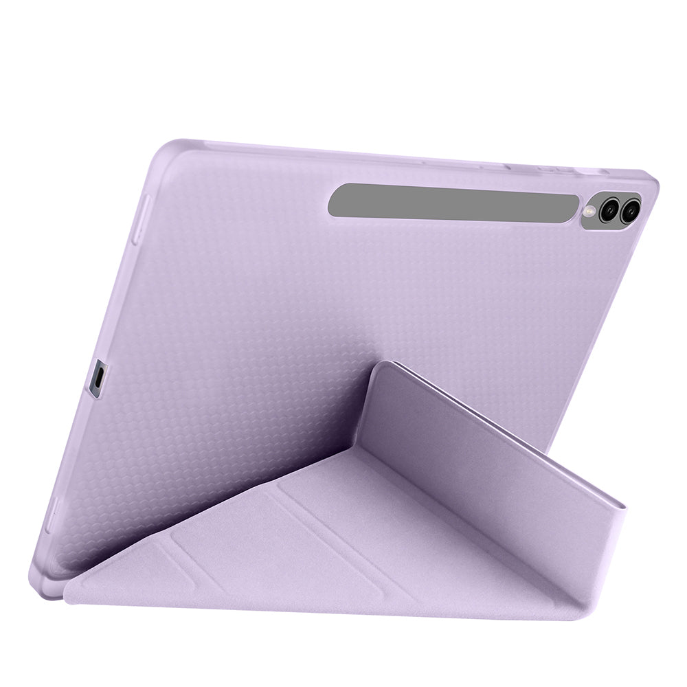 Galaxy Tab S9 FE Plus Kılıf Zore Tri Folding Kalem Bölmeli Standlı Kılıf Kırmızı