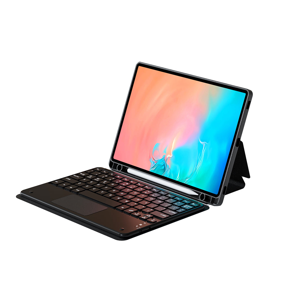 Galaxy Tab S9 FE Zore Border Keyboard Bluetooh Bağlantılı Standlı Klavyeli Tablet Kılıfı Siyah
