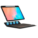 Galaxy Tab S9 FE Zore Border Keyboard Bluetooh Bağlantılı Standlı Klavyeli Tablet Kılıfı Siyah