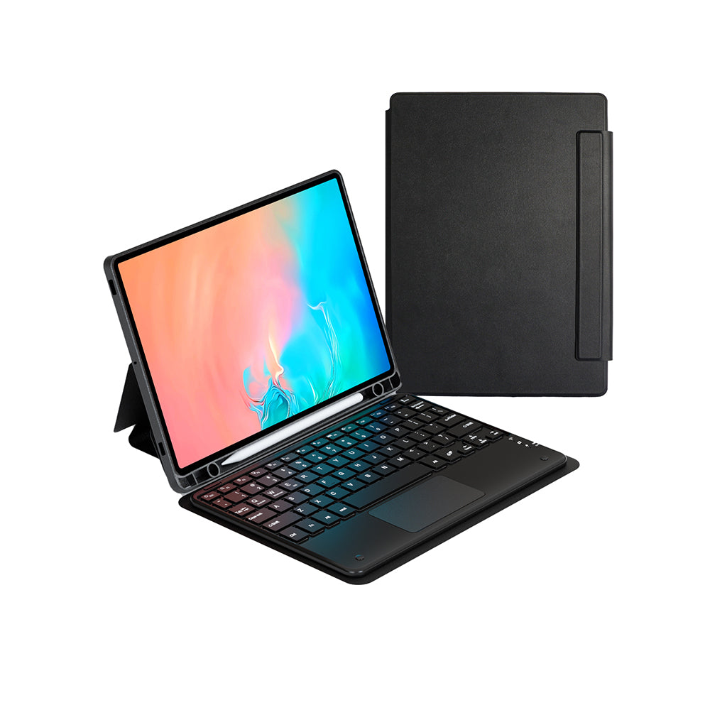 Galaxy Tab S9 FE Zore Border Keyboard Bluetooh Bağlantılı Standlı Klavyeli Tablet Kılıfı Siyah