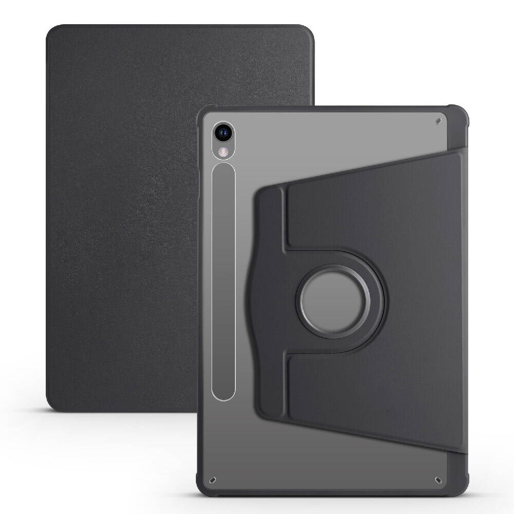 Galaxy Tab S9 Kılıf Zore Termik Kalem Bölmeli Dönebilen Standlı Kılıf Lavendery Gray