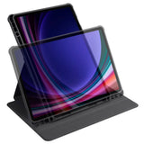 Galaxy Tab S9 Kılıf Zore Termik Kalem Bölmeli Dönebilen Standlı Kılıf Lavendery Gray
