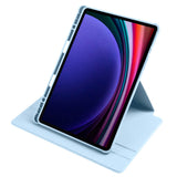 Galaxy Tab S9 Kılıf Zore Termik Kalem Bölmeli Dönebilen Standlı Kılıf Lavendery Gray