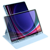 Galaxy Tab S9 Kılıf Zore Termik Kalem Bölmeli Dönebilen Standlı Kılıf Lavendery Gray