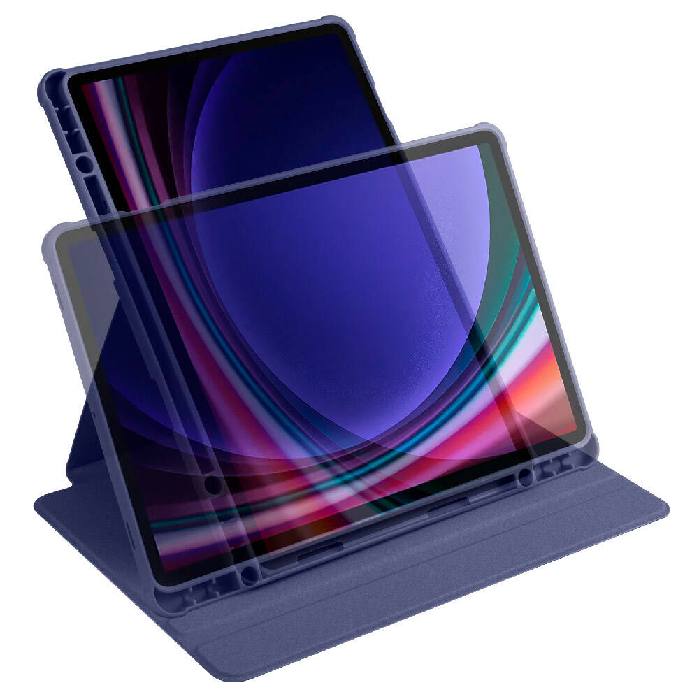 Galaxy Tab S9 Kılıf Zore Termik Kalem Bölmeli Dönebilen Standlı Kılıf Lavendery Gray