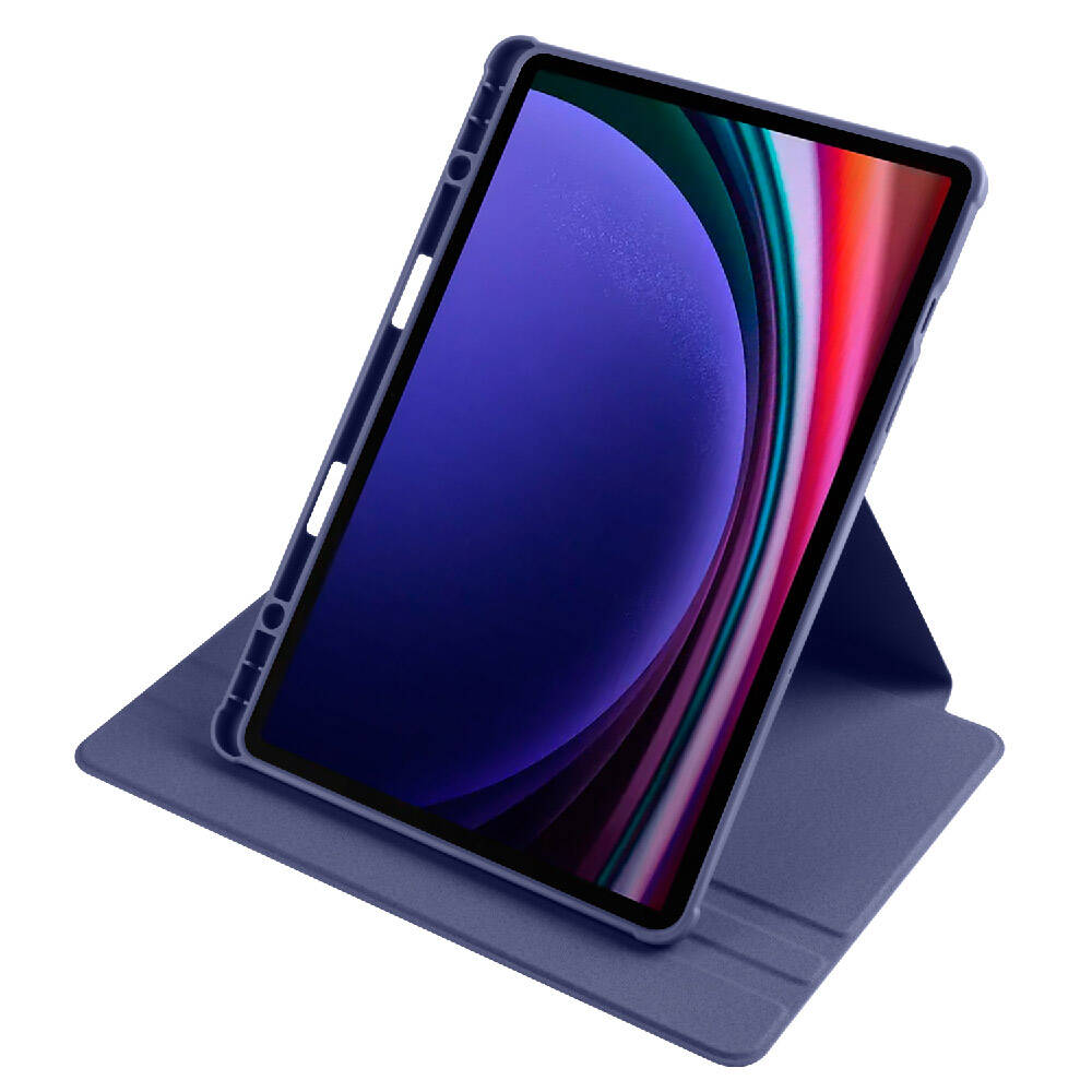 Galaxy Tab S9 Kılıf Zore Termik Kalem Bölmeli Dönebilen Standlı Kılıf Lavendery Gray