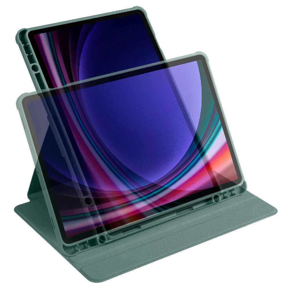 Galaxy Tab S9 Kılıf Zore Termik Kalem Bölmeli Dönebilen Standlı Kılıf Lavendery Gray