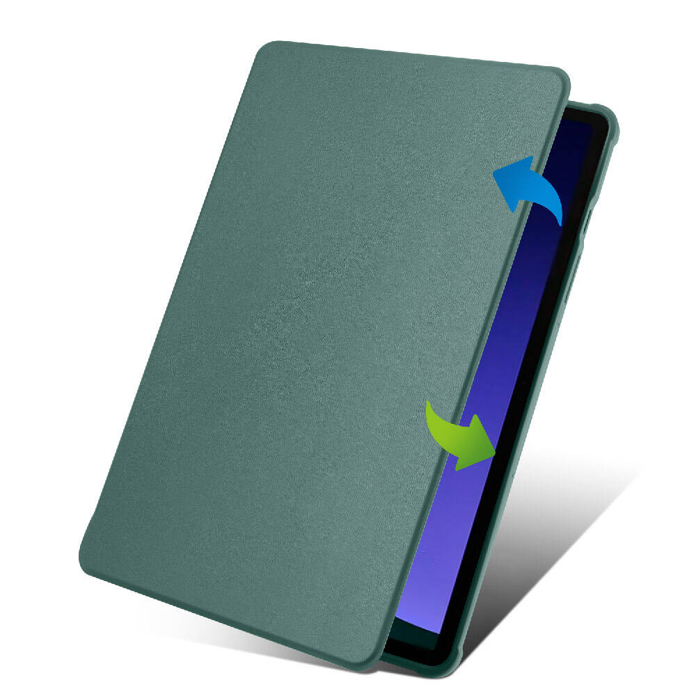 Galaxy Tab S9 Kılıf Zore Termik Kalem Bölmeli Dönebilen Standlı Kılıf Lavendery Gray