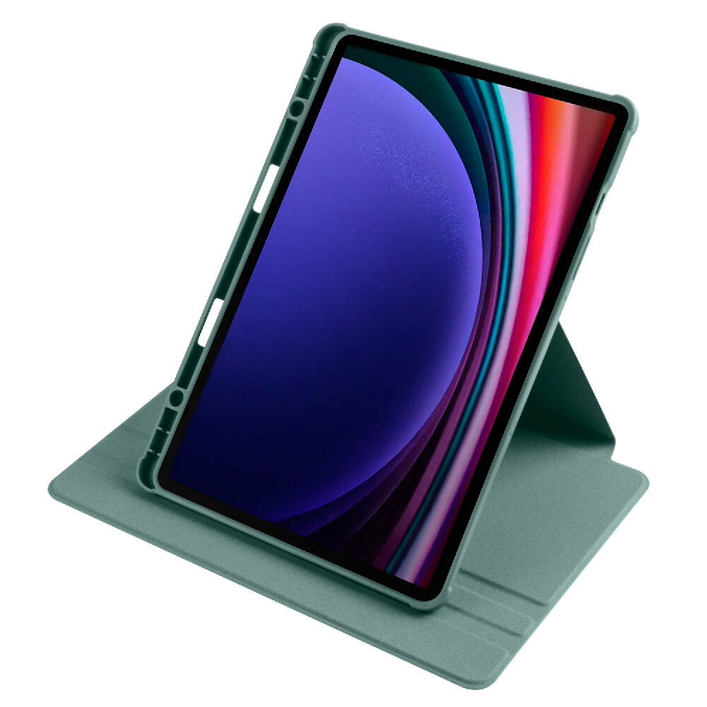 Galaxy Tab S9 Kılıf Zore Termik Kalem Bölmeli Dönebilen Standlı Kılıf Mavi